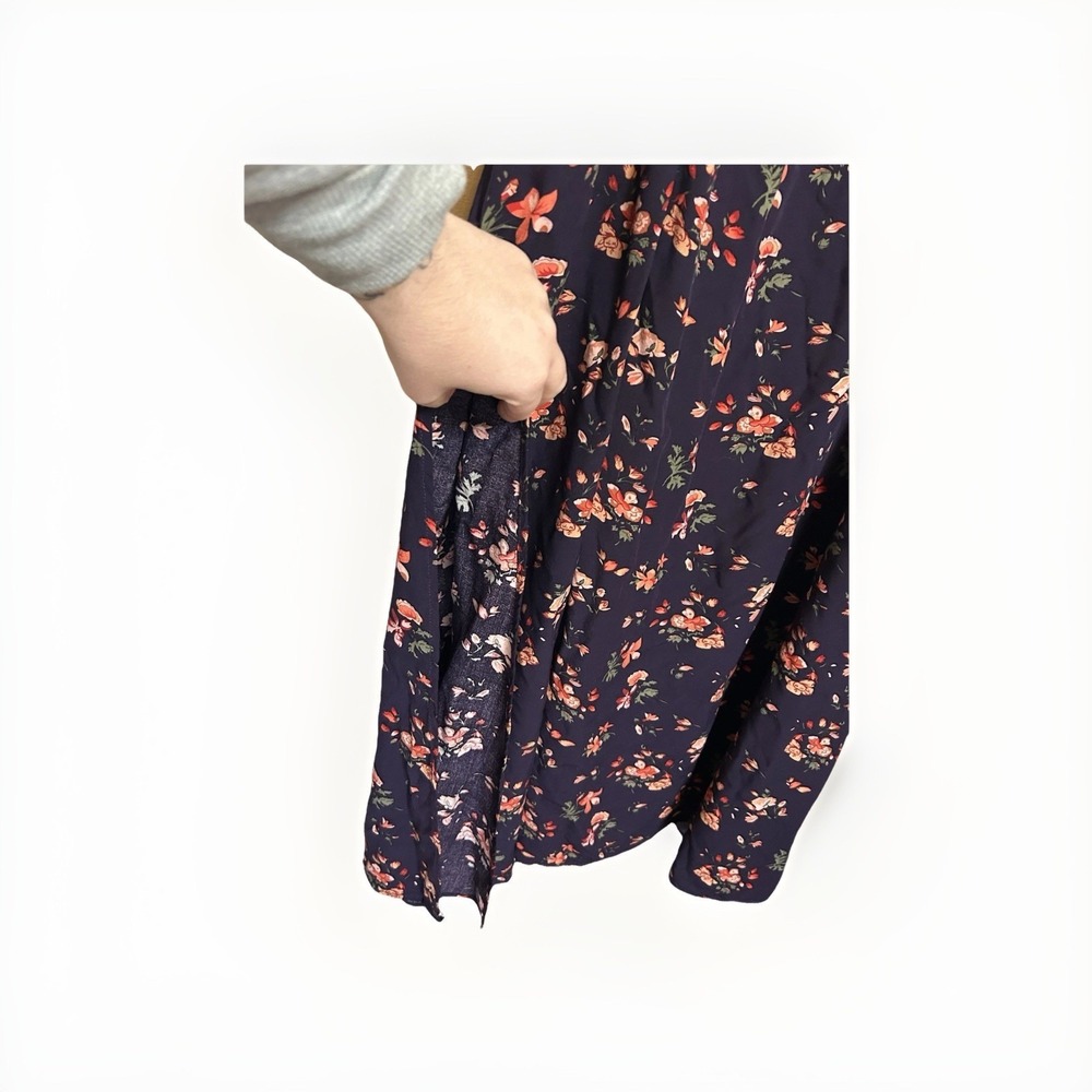 Natural Life Floral Side Slit Maxi Dress L/XL Boho Whimsy Cottage Dainty Cute - Picture 5 of 8